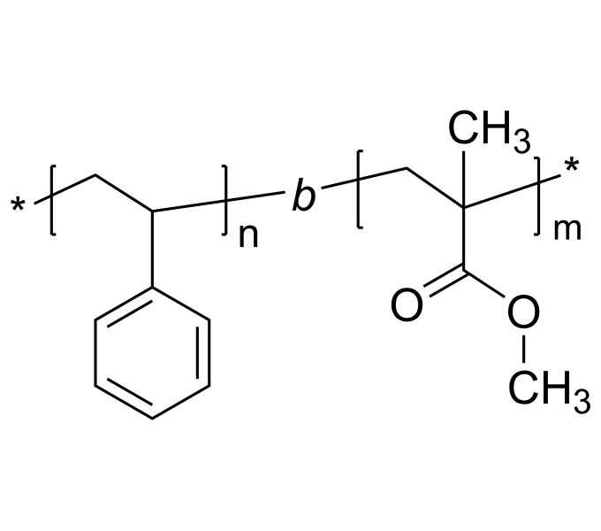 Poly(styrene)bpoly(methyl methacrylate), PMMA block is atactic
